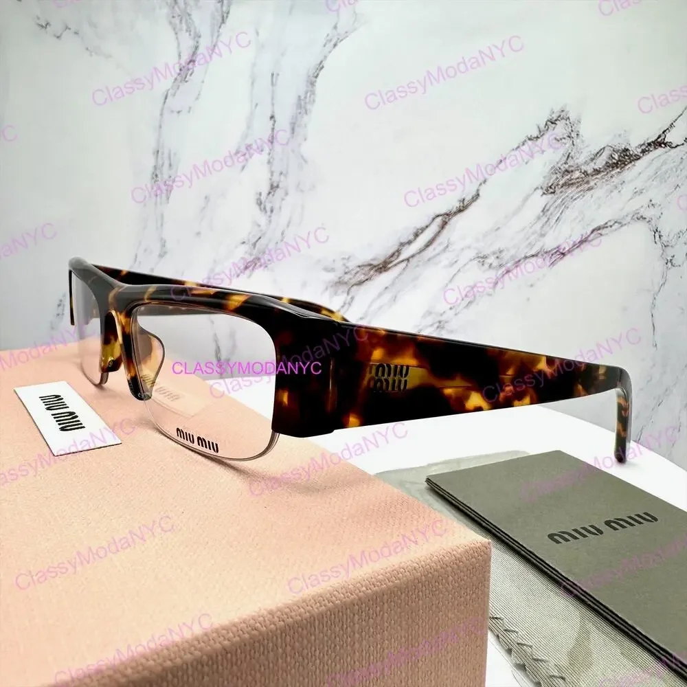 NEW MIU MIU Sunglasses Honey Havana Brown Vedette Clear Blue Light Lens